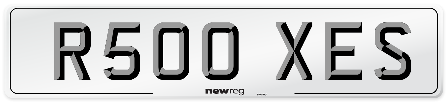 R500 XES Number Plate from New Reg